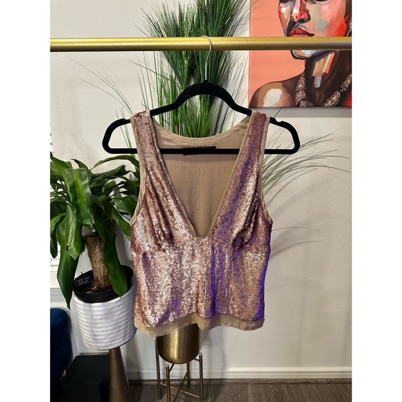 Amanda Wakeley Sleeveless Embellished Sequin Top - Size 8 - Picture 3 of 14